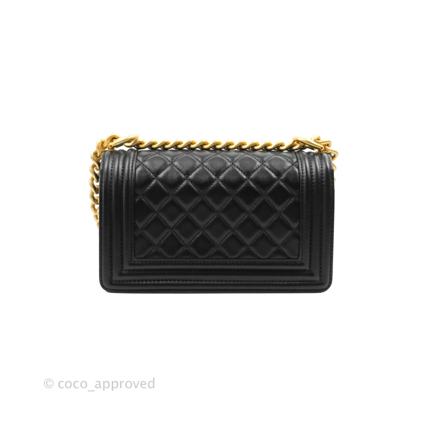 Chanel Small Boy Bag Black Calfskin Gold Hardware