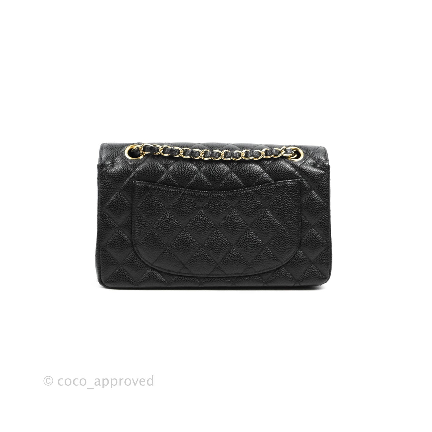 Chanel Small Classic Quilted Flap Black Caviar 24K Gold Hardware