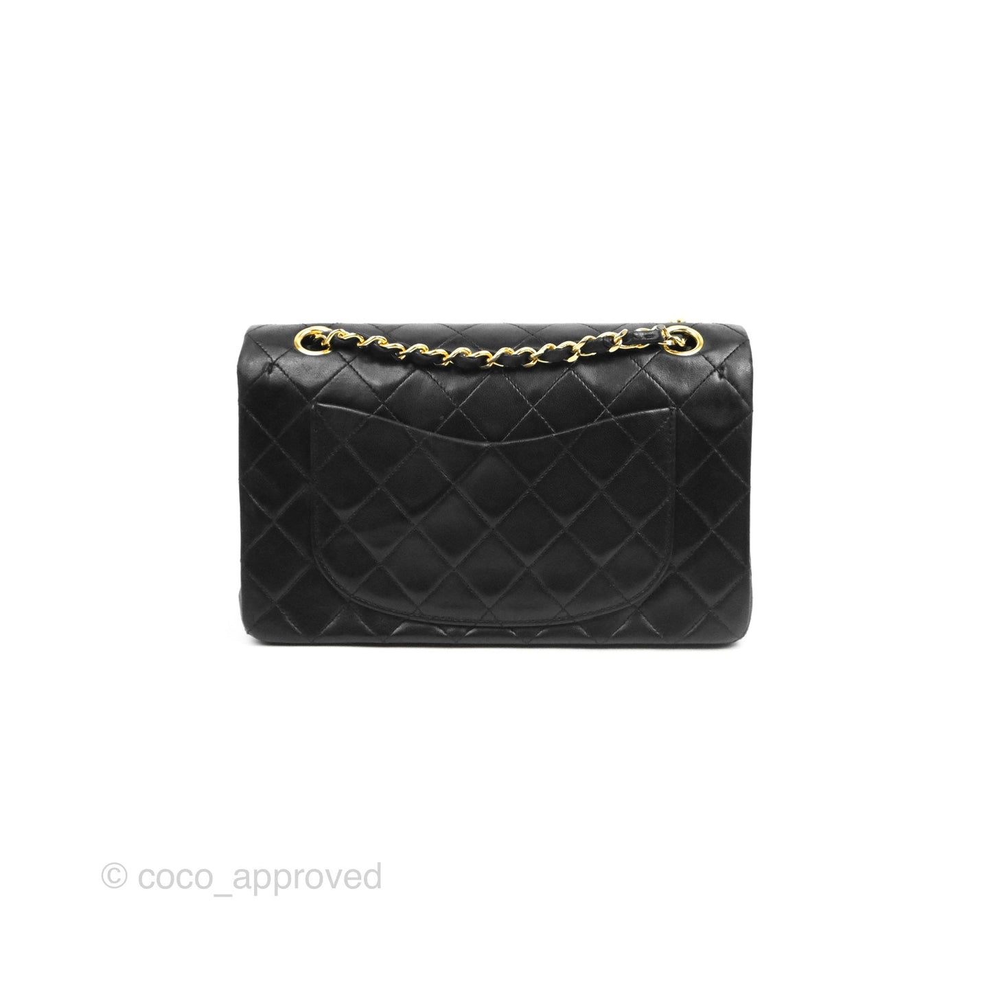 Chanel Classic Vintage Double Flap M/L Black Lambskin Gold Hardware