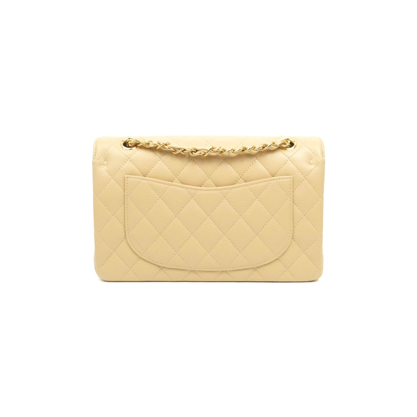 Chanel Classic Small S/M Quilted Flap Beige Caviar Gold Hardware