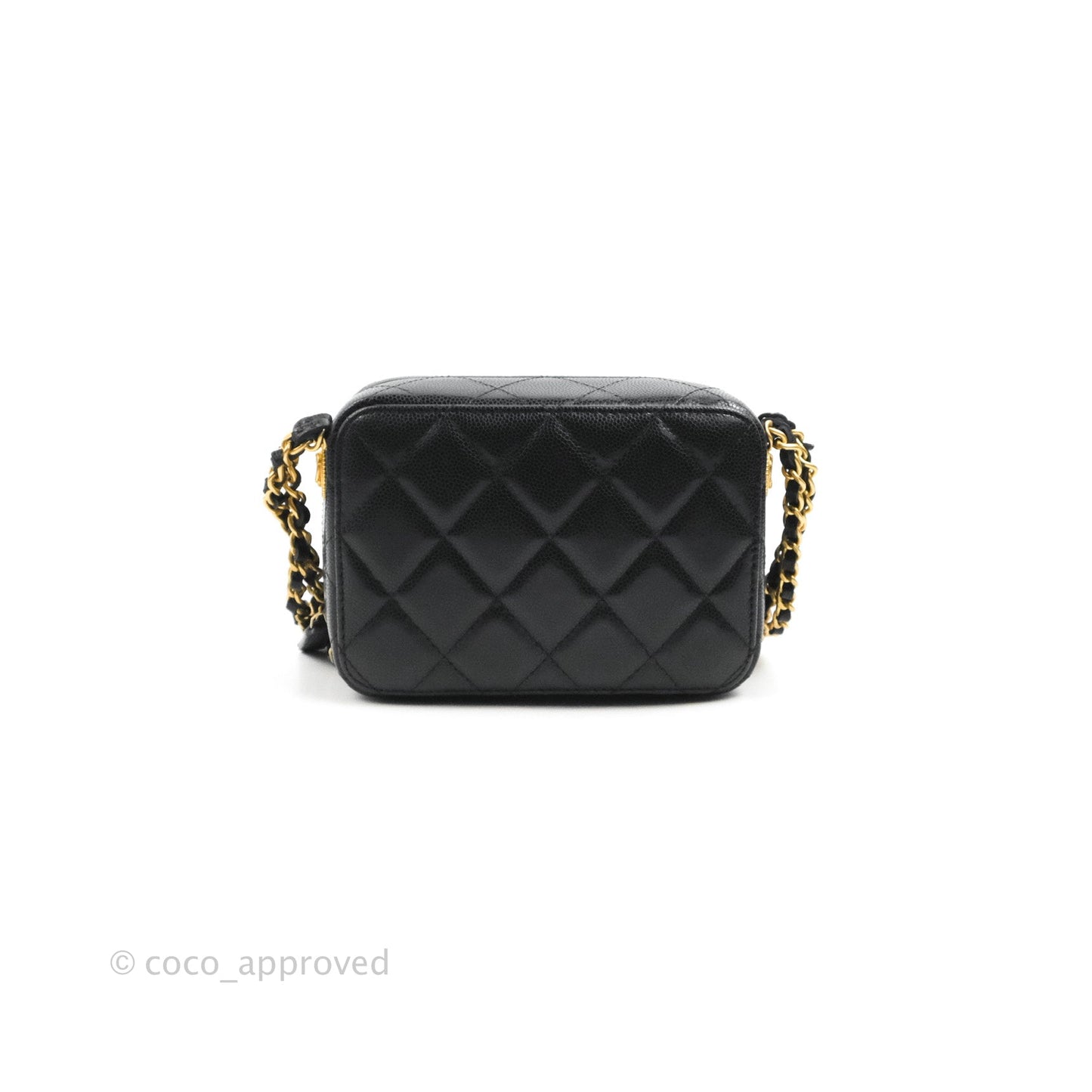 Chanel Quilted Twist Your Buttons Camera Black Caviar Gold Hardware