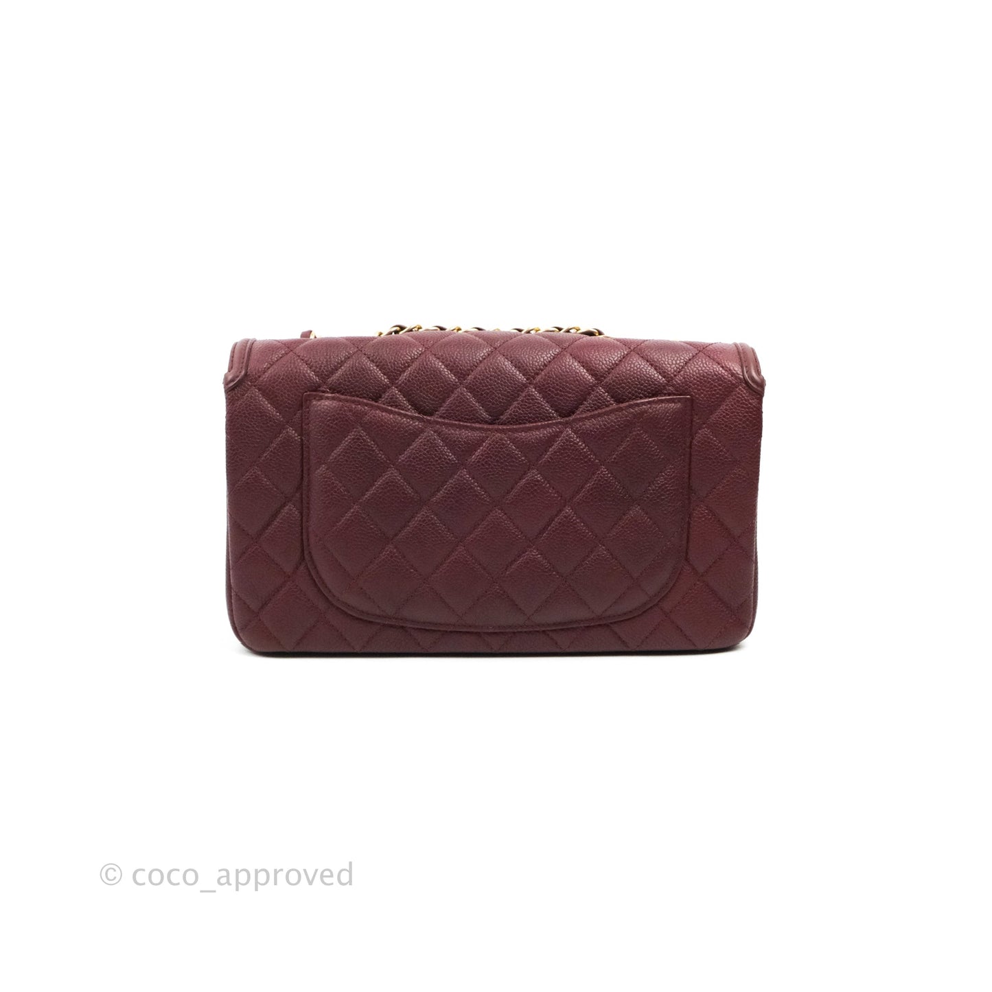Chanel Quilted Medium CC Filigree Flap Burgundy Black Caviar