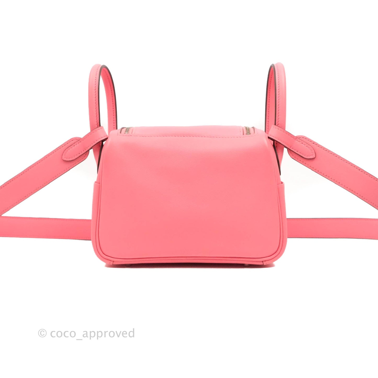 Hermès Mini Lindy 20 Rose Ete Swift Palladium Hardware