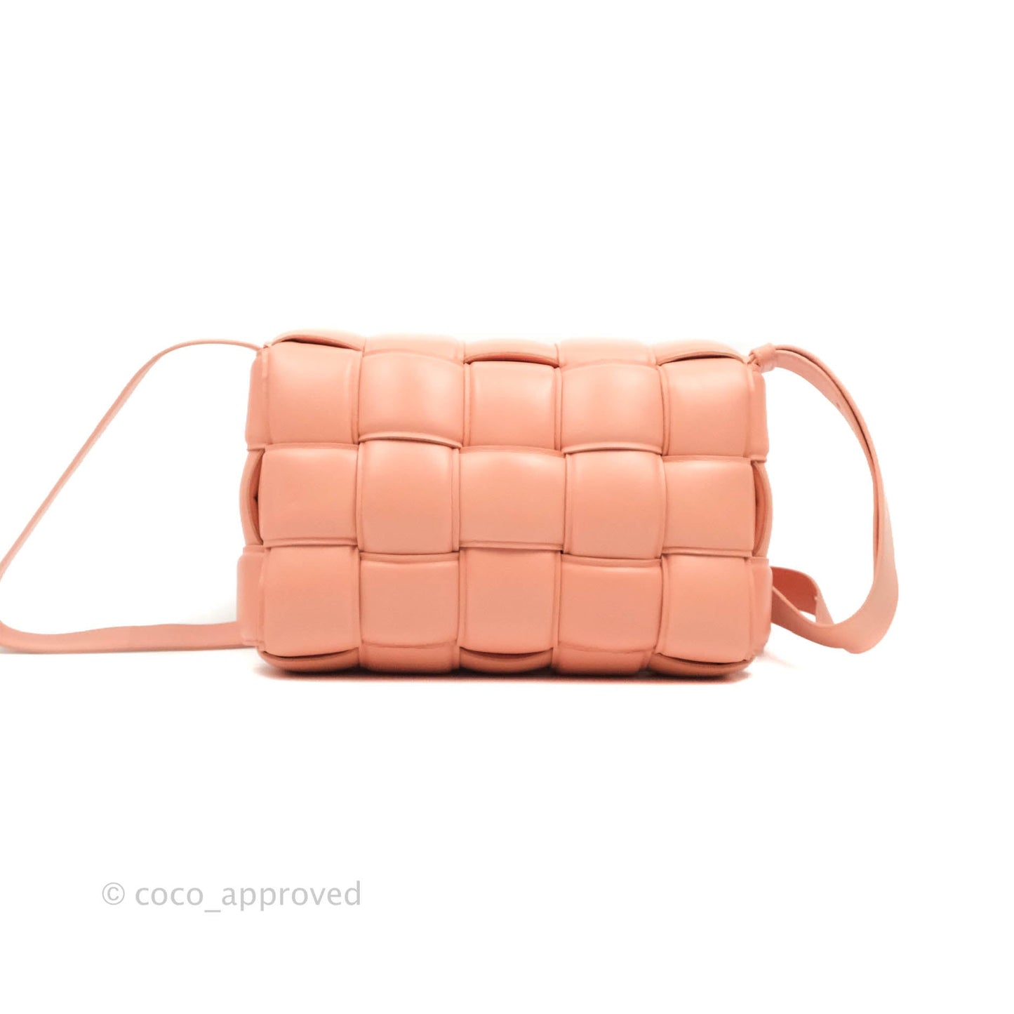 Bottega Veneta Padded Cassette Shoulder Bag Intrecciato Pink Lambskin Silver Hardware