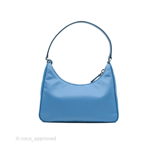 Prada Re-Edition 2005 Re-Nylon Mini Bag Blue Silver Hardware