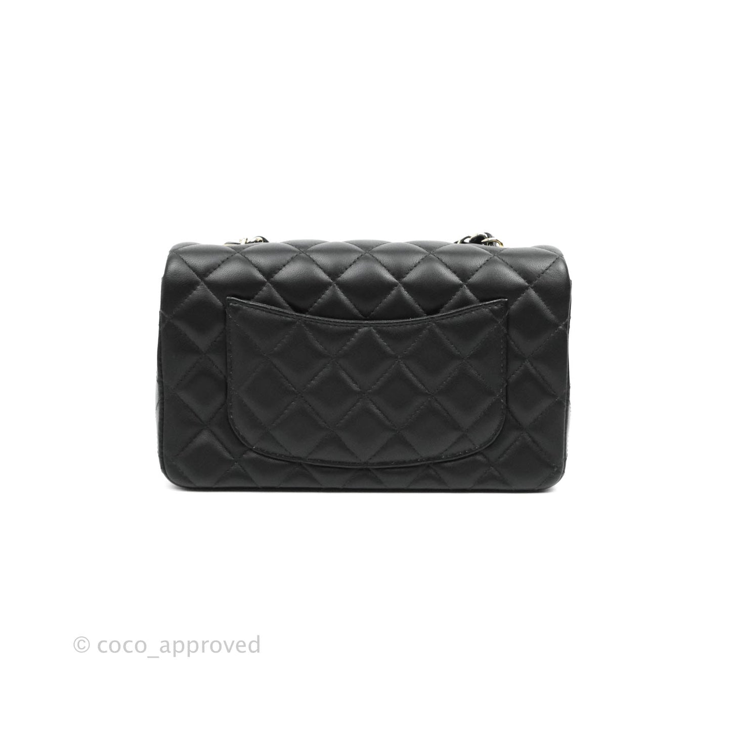 Chanel Quilted Mini Rectangular Lambskin Black Gold Hardware