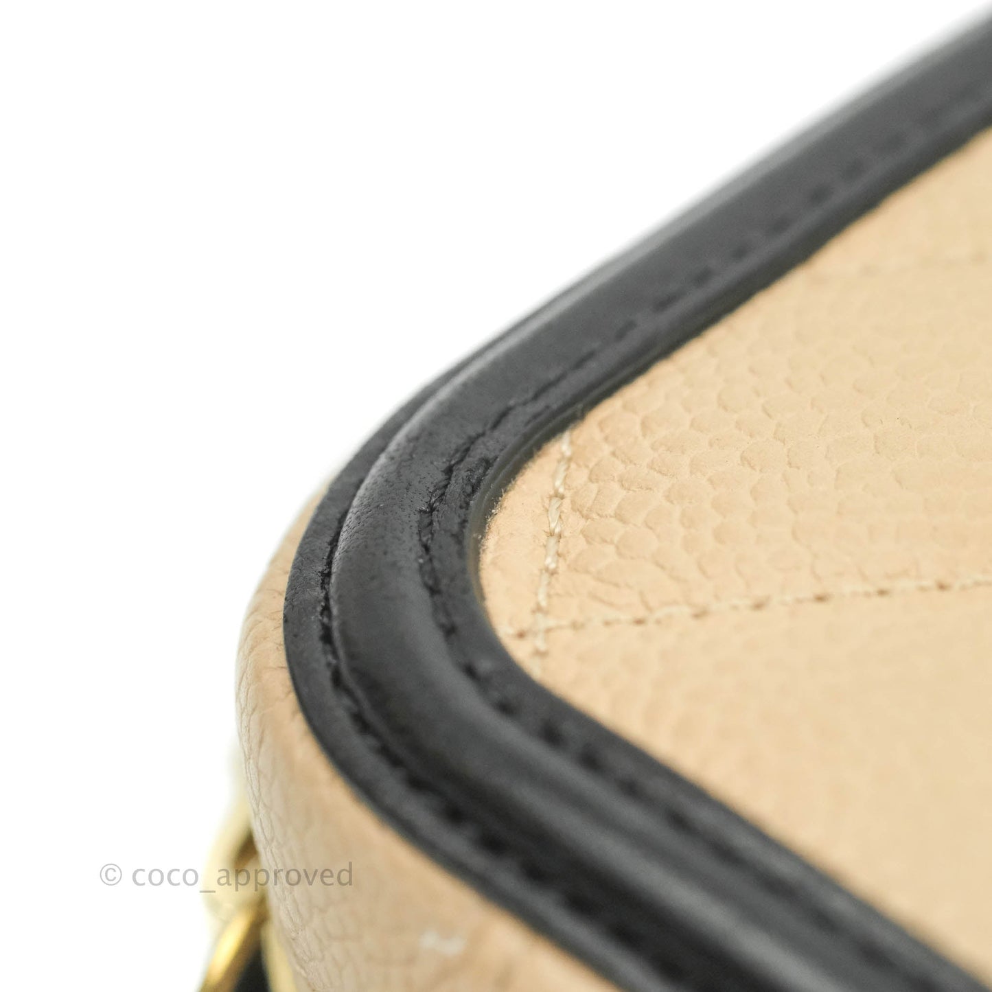 Chanel Quilted Medium CC Filigree Vanity Case Beige Caviar Gold Hardware