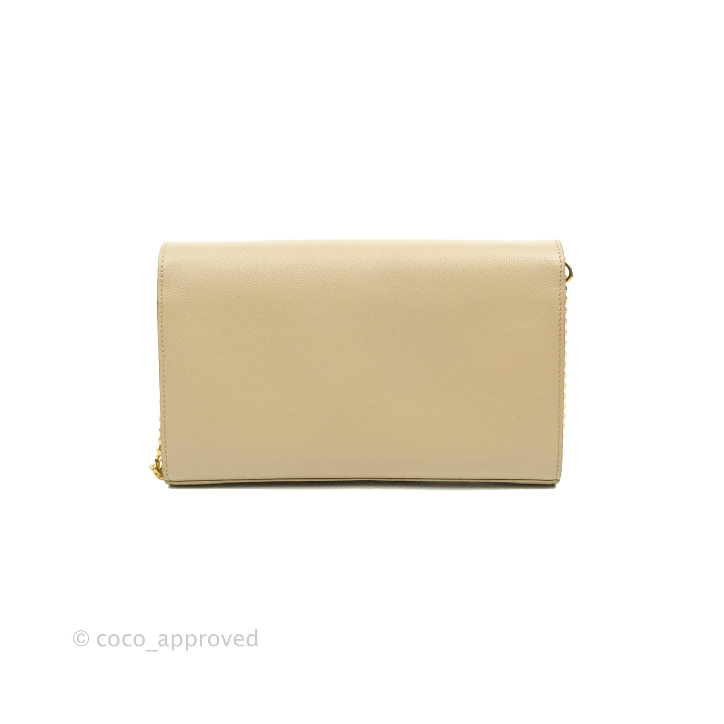 Saint Laurent Classic Beige Grained Leather Gold Hardware