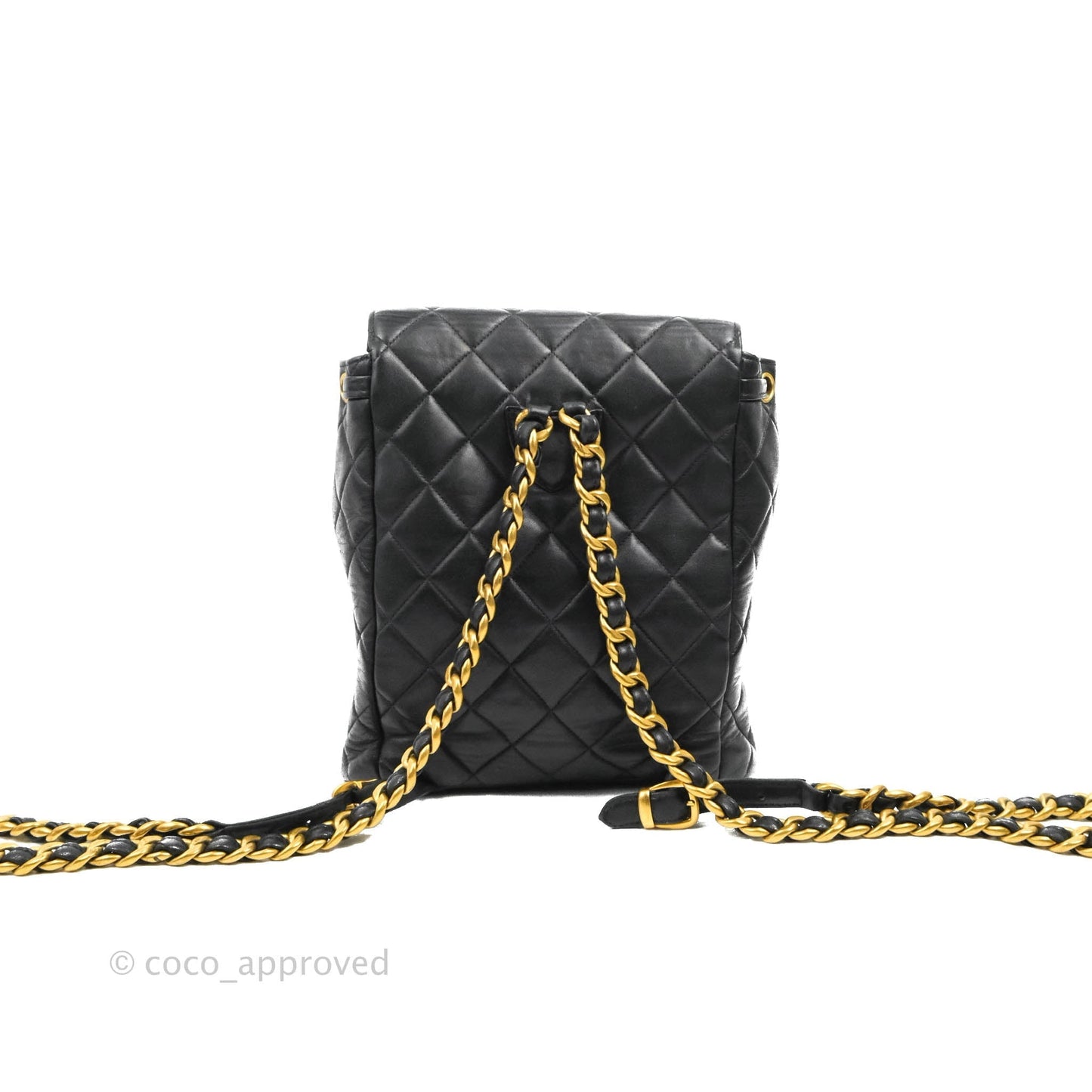 Chanel Vintage CC Duma Backpack Black Lambskin 24K Gold Hardware