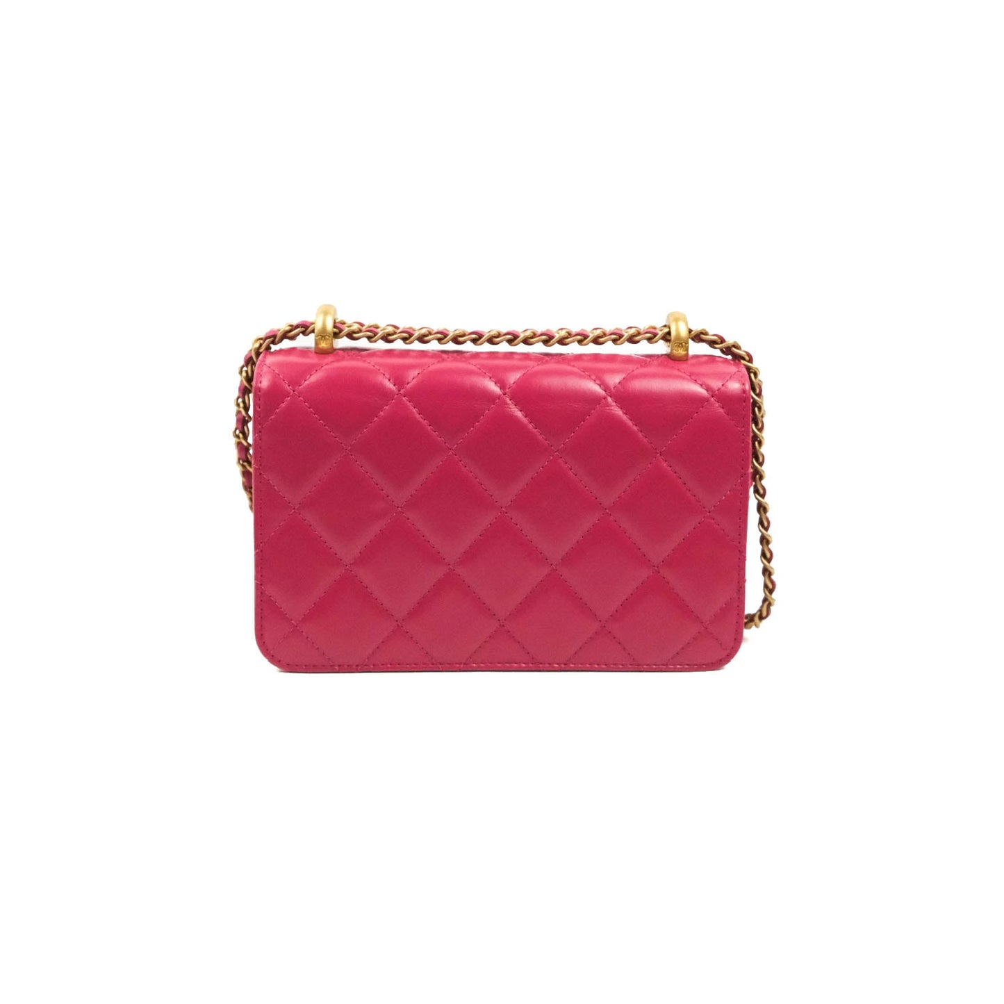 Chanel Quilted Mini Perfect Fit Adjustable Pink Calfskin Aged Gold Hardware 21A