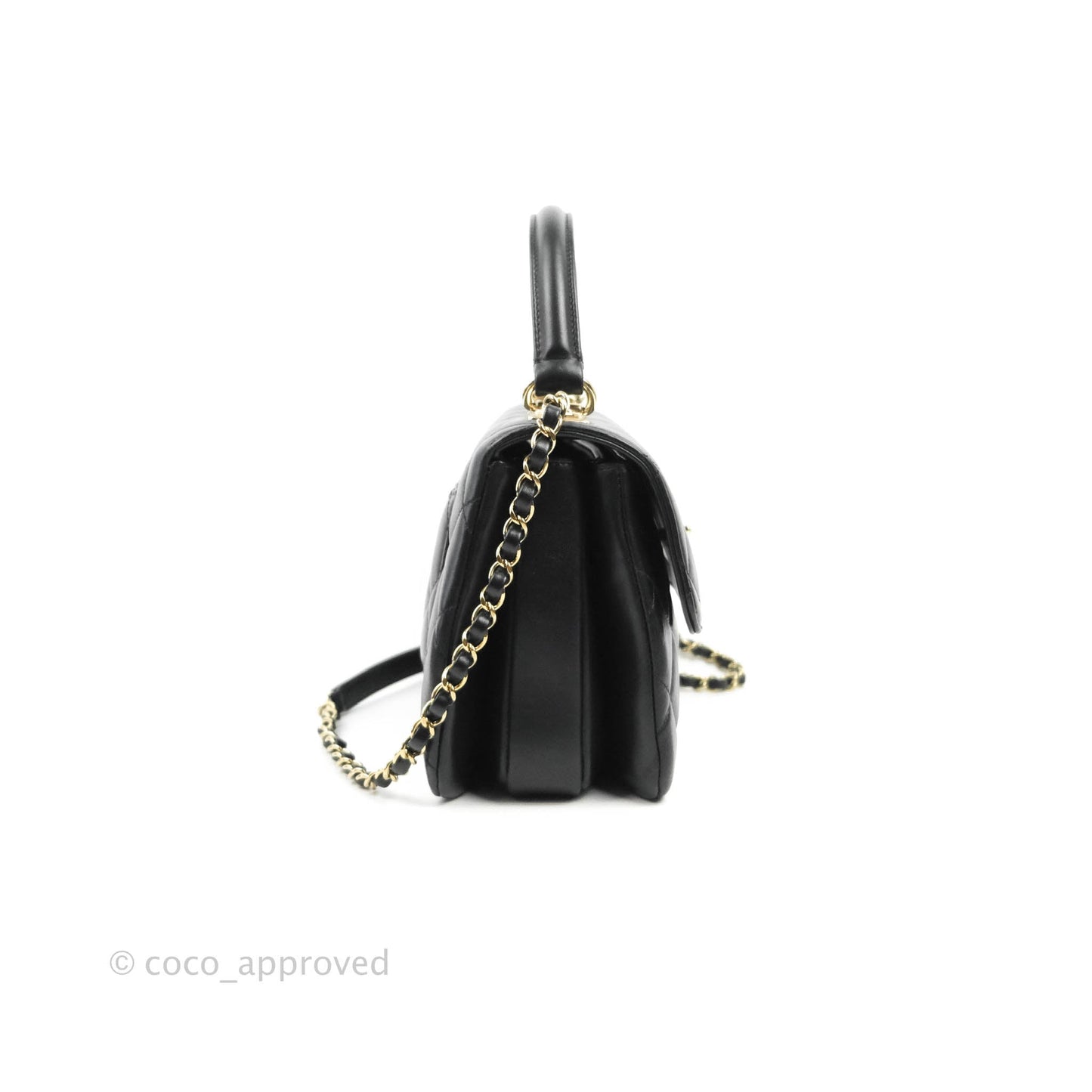 Chanel Small Trendy CC Black Lambskin Gold Hardware
