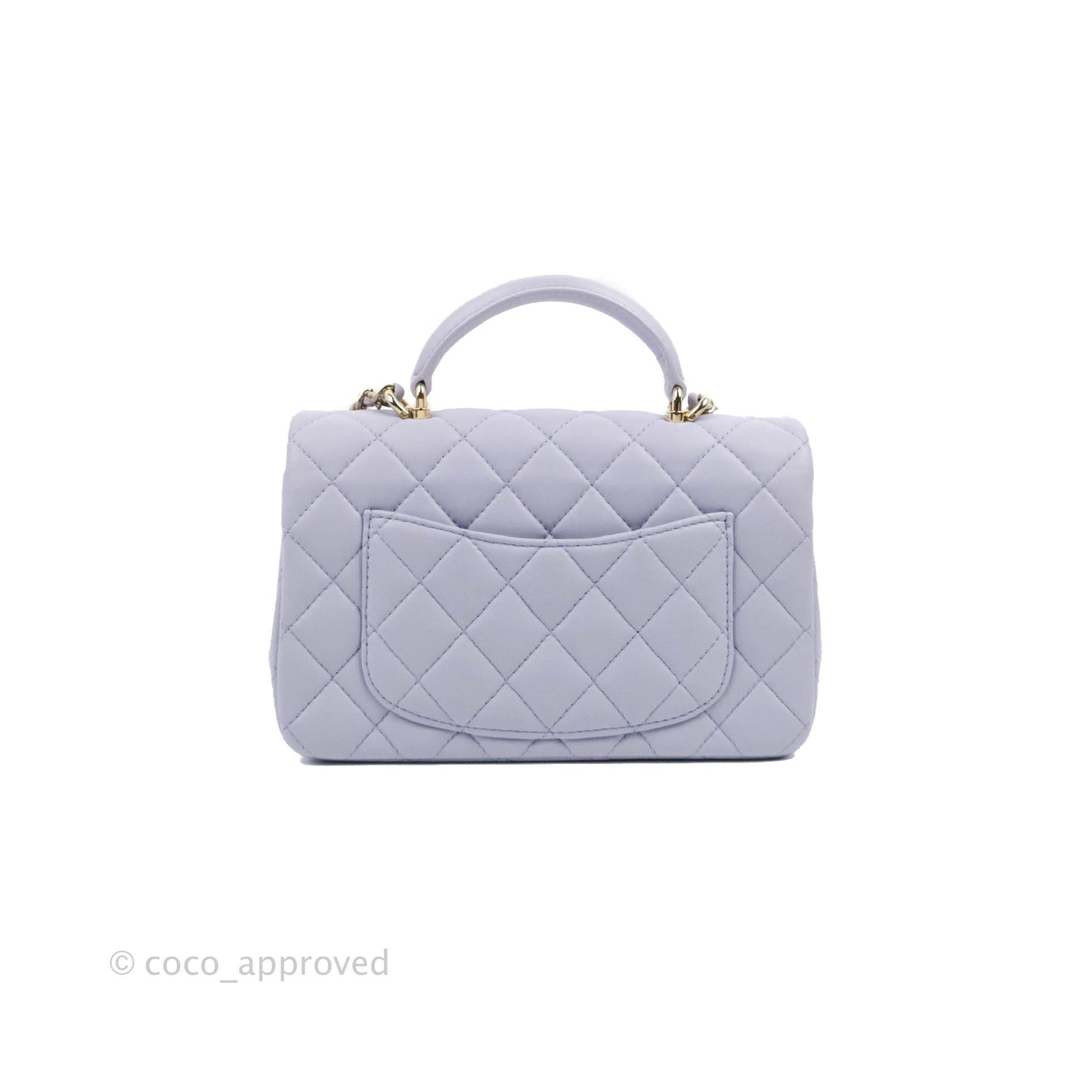 Chanel Top Handle Mini Rectangular Flap Bag Lilac Lambskin Gold Hardware