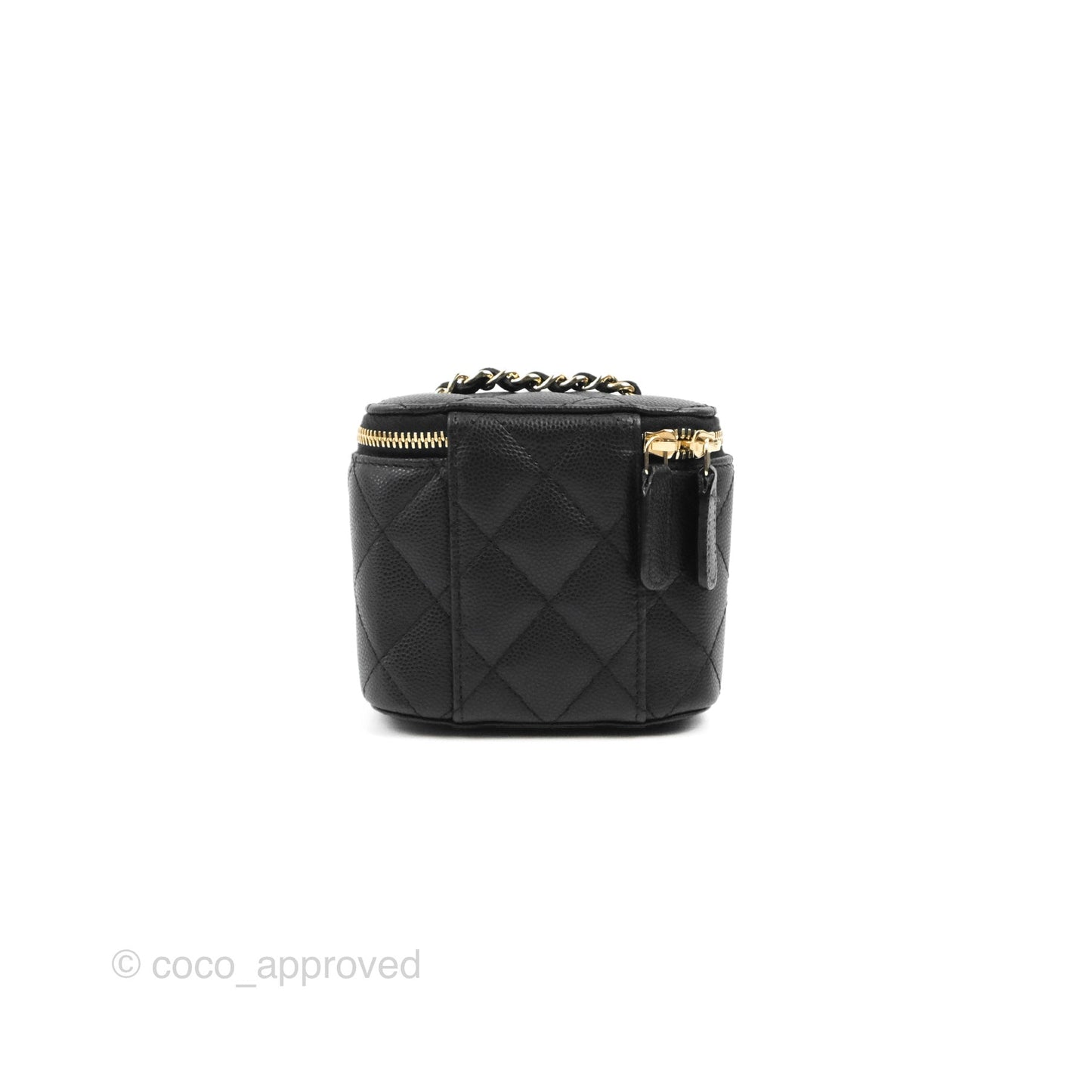 Chanel Mini Vanity With Chain Black Caviar Gold Hardware