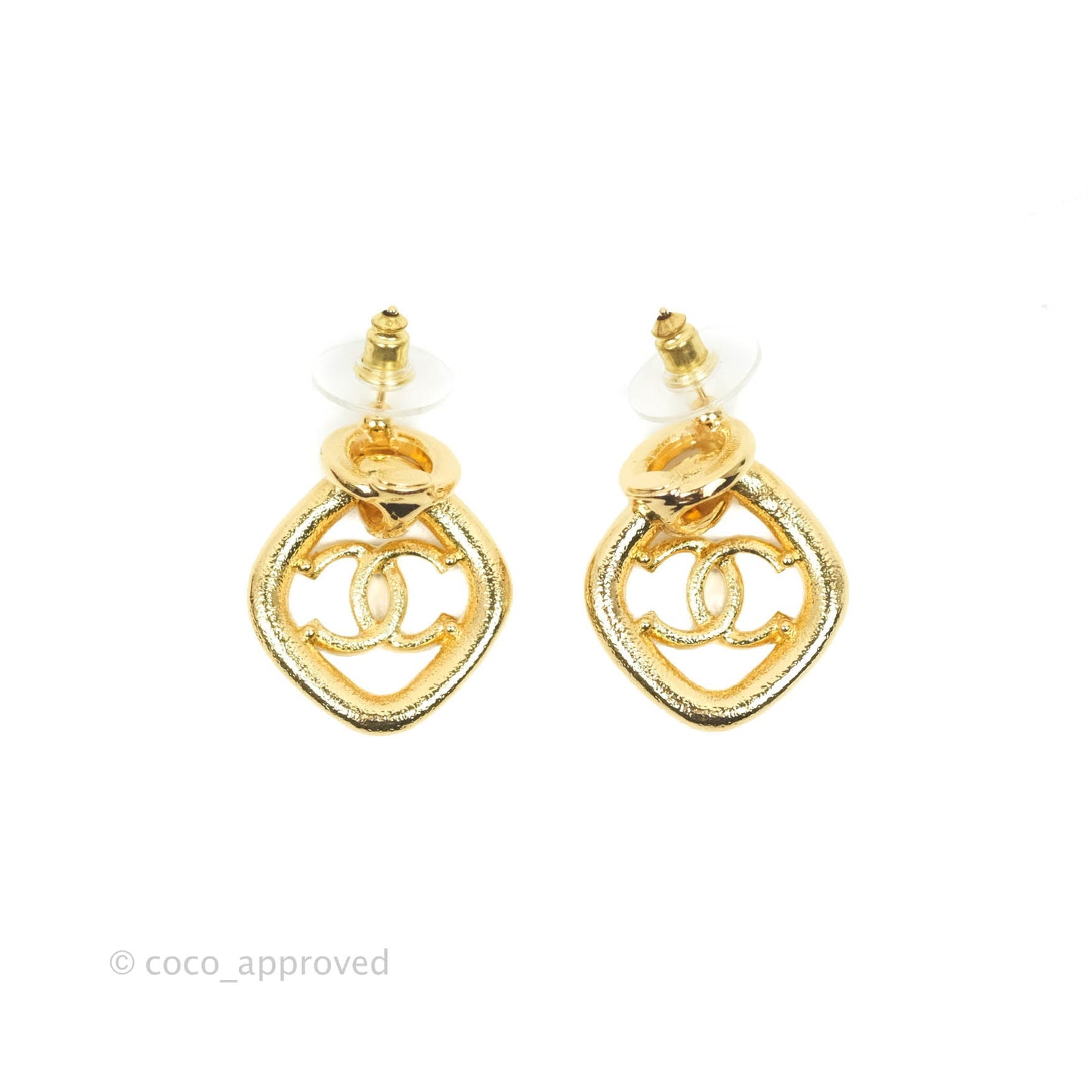 Chanel Metal & Resin Earrings Gold/Black/White 22C