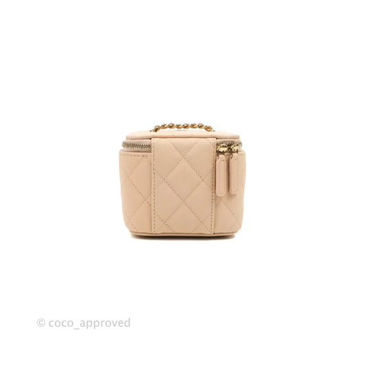 Chanel Mini Vanity With Chain Rose Clair Pink Caviar Gold Hardware