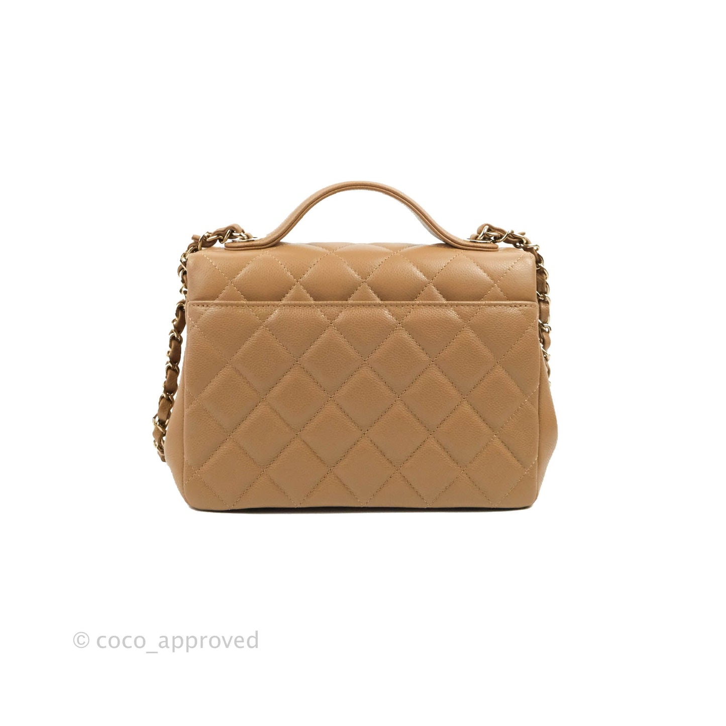 Chanel Quilted Medium Business Affinity Flap Caramel Dark Beige Caviar Gold Hardware