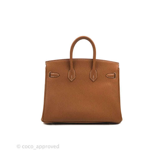 Hermes Birkin 25 Gold Togo Palladium Hardware