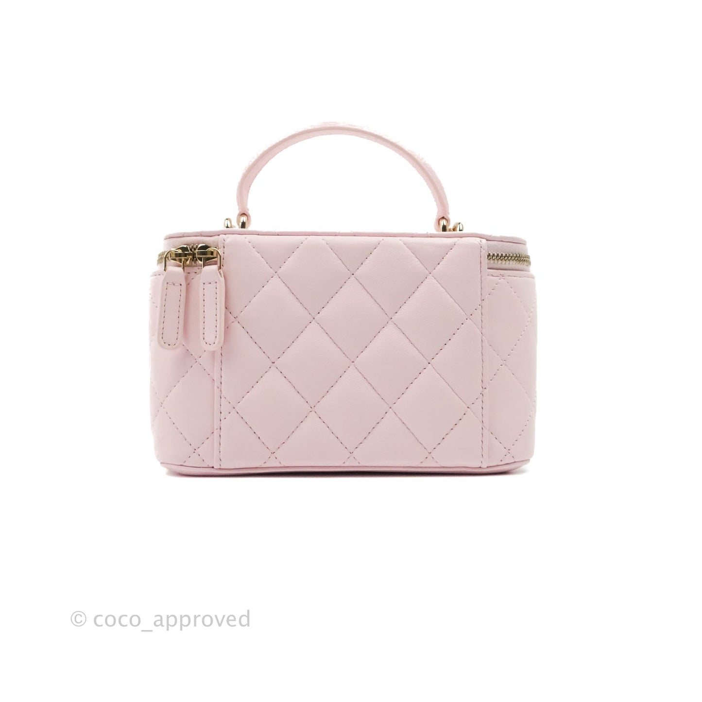 Chanel Top Handle Vanity with Chain Light Pink Lambskin Gold Hardware