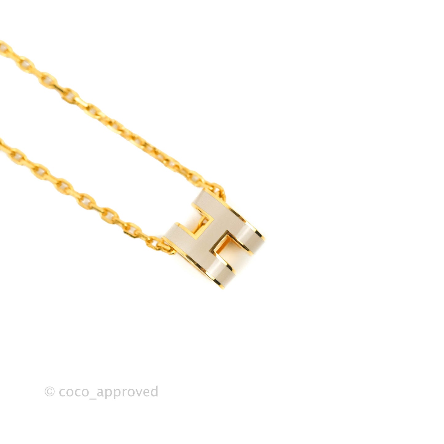Hermès Mini Pop H Marron Glace Pendant Necklace Gold Hardware