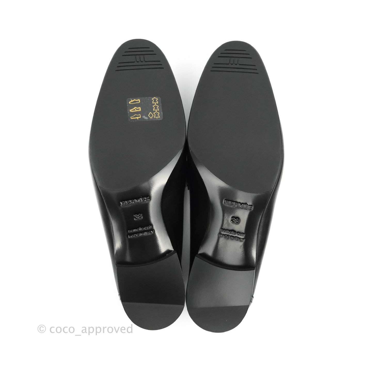 Hermès Women Royal Loafers Black Gold Hardware Size 38