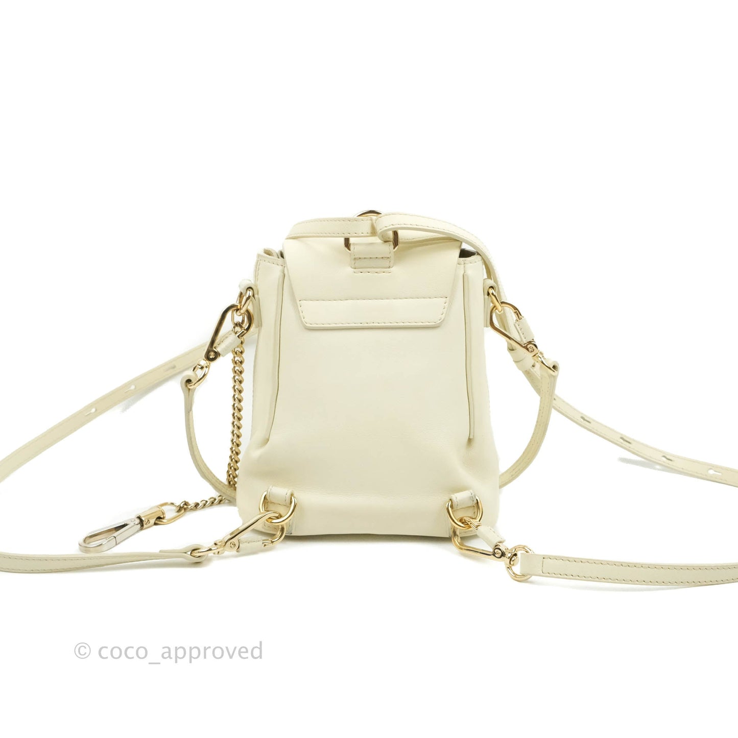 Chloé Mini Faye Backpack Ivory White Calfskin