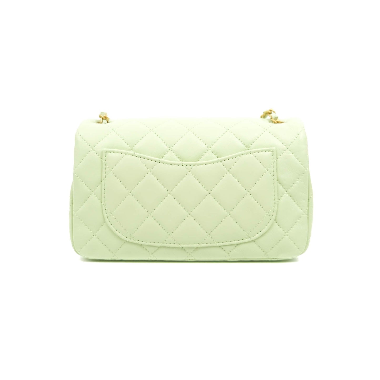 Chanel Mini Rectangular Pearl Crush Avocado Green Lambskin Aged Gold Hardware 22C