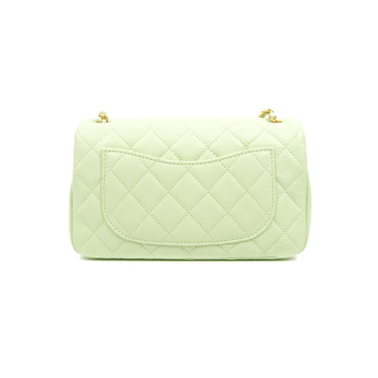 Chanel Mini Rectangular Pearl Crush Avocado Green Lambskin Aged Gold Hardware 22C