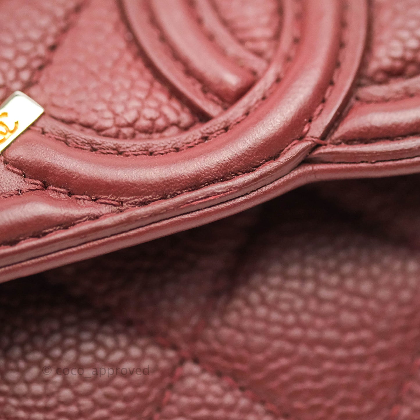 Chanel Quilted Small CC Filigree Flap Burgundy Caviar