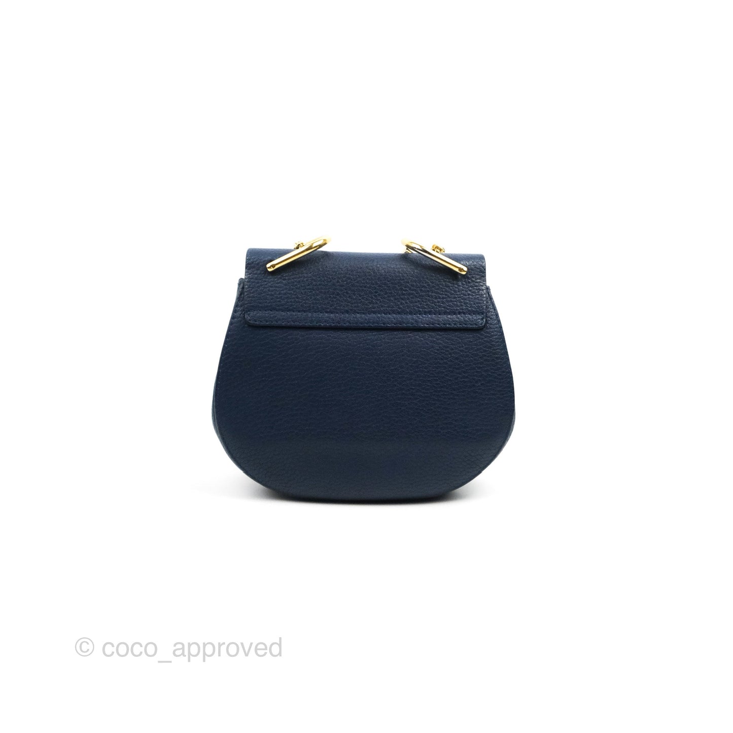 Chloe Mini Drew Crossbody Bag Navy Grained Leather