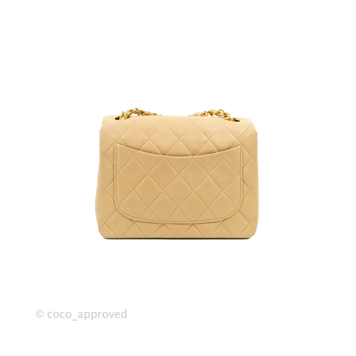 Chanel Vintage Mini Square Beige Lambskin 24K Gold Hardware