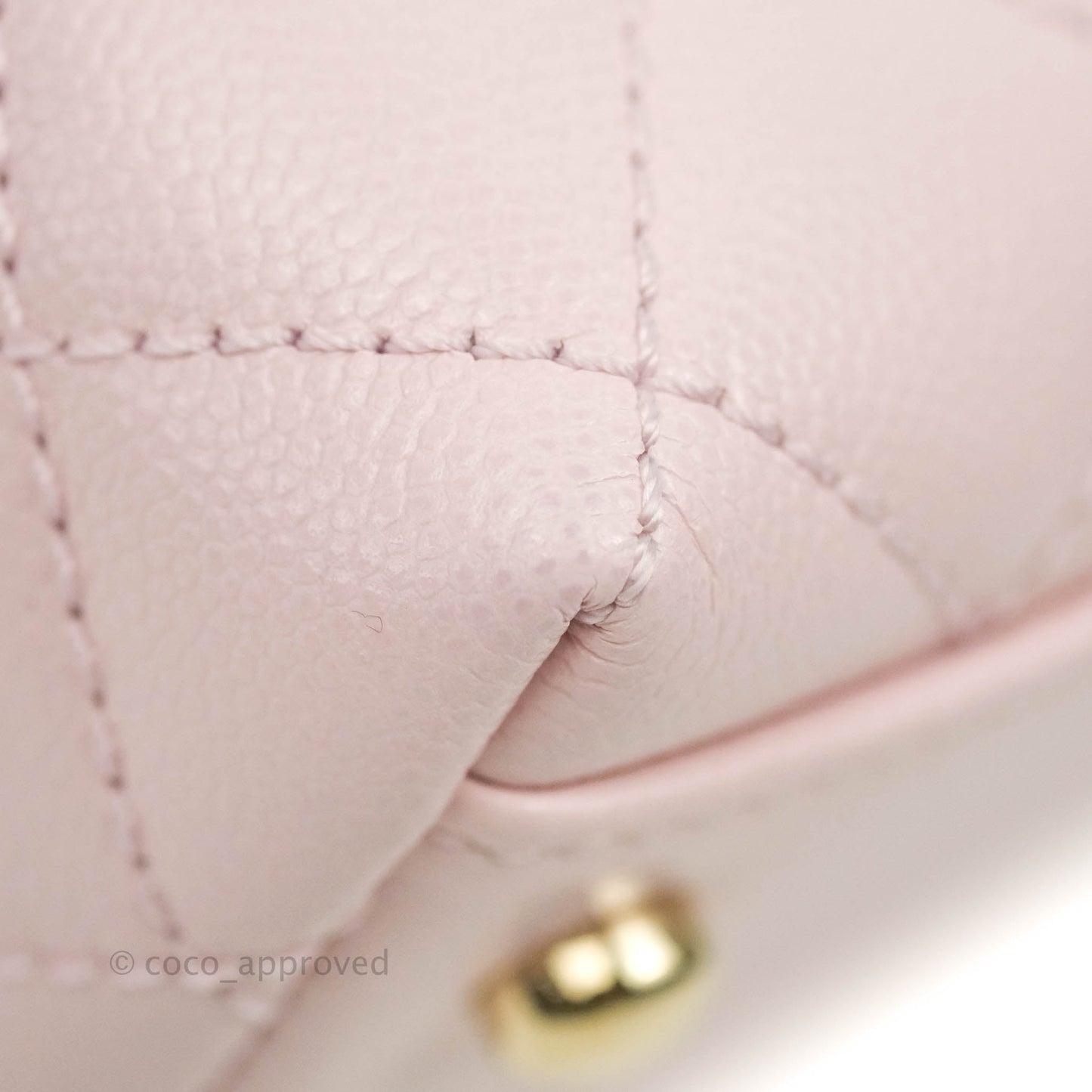 Chanel Mini Coco Handle Quilted Light Pink Caviar Gold Hardware