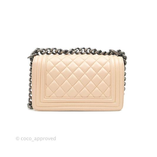 Chanel Boy Small Light Beige Pink Calfskin Ruthenium Hardware