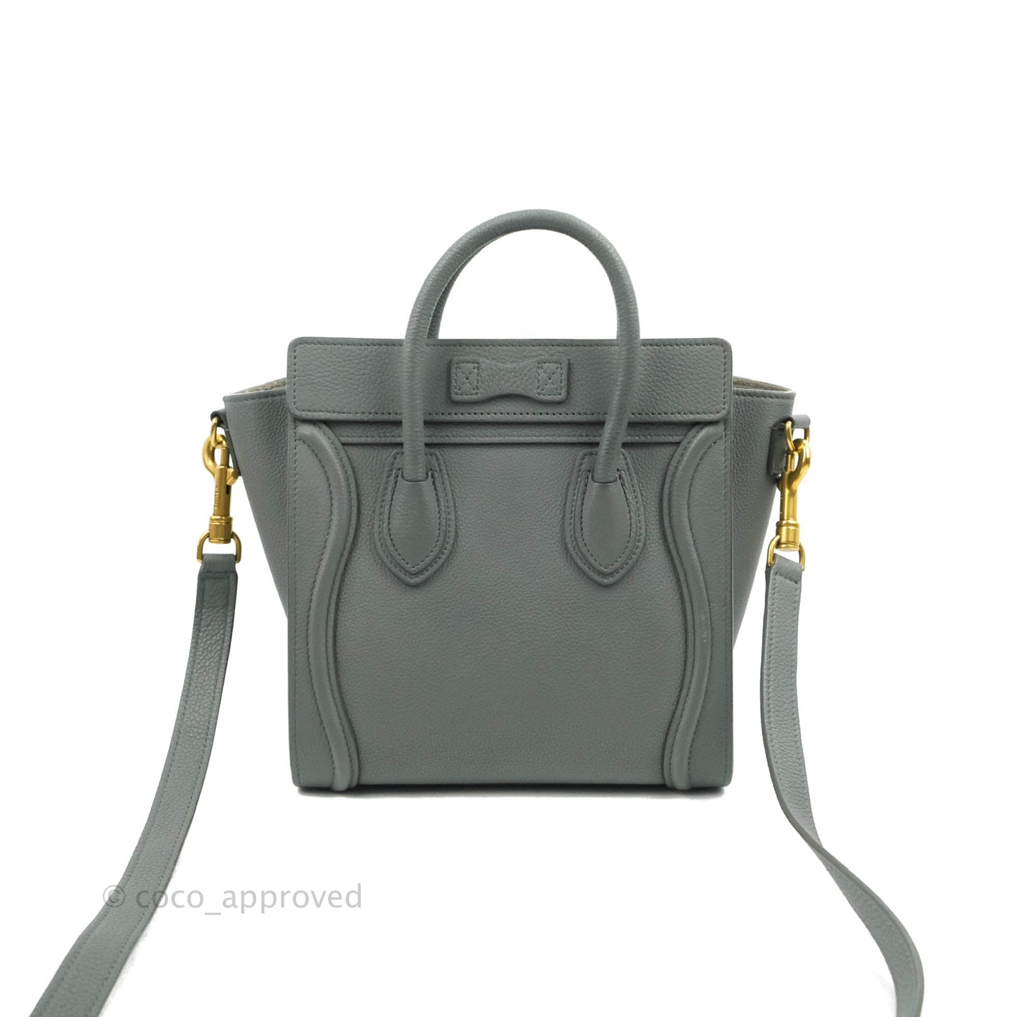 Celine Nano Luggage Grey Drummed Calfskin