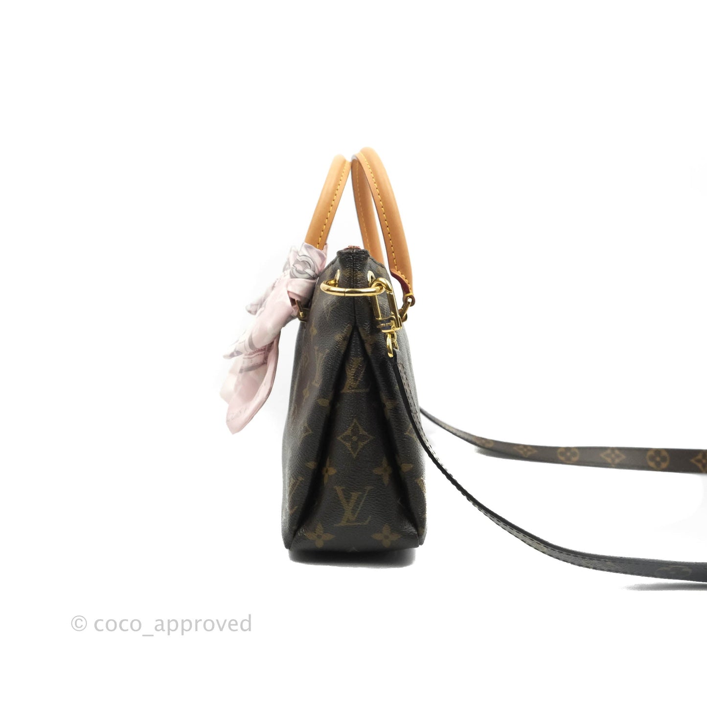 LV Pallas BB Pink Monogram Canvas Shoulder Bag With Twilly