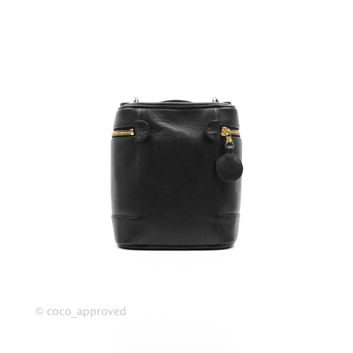 Chanel Vintage Vanity Case Black Caviar Gold Hardware