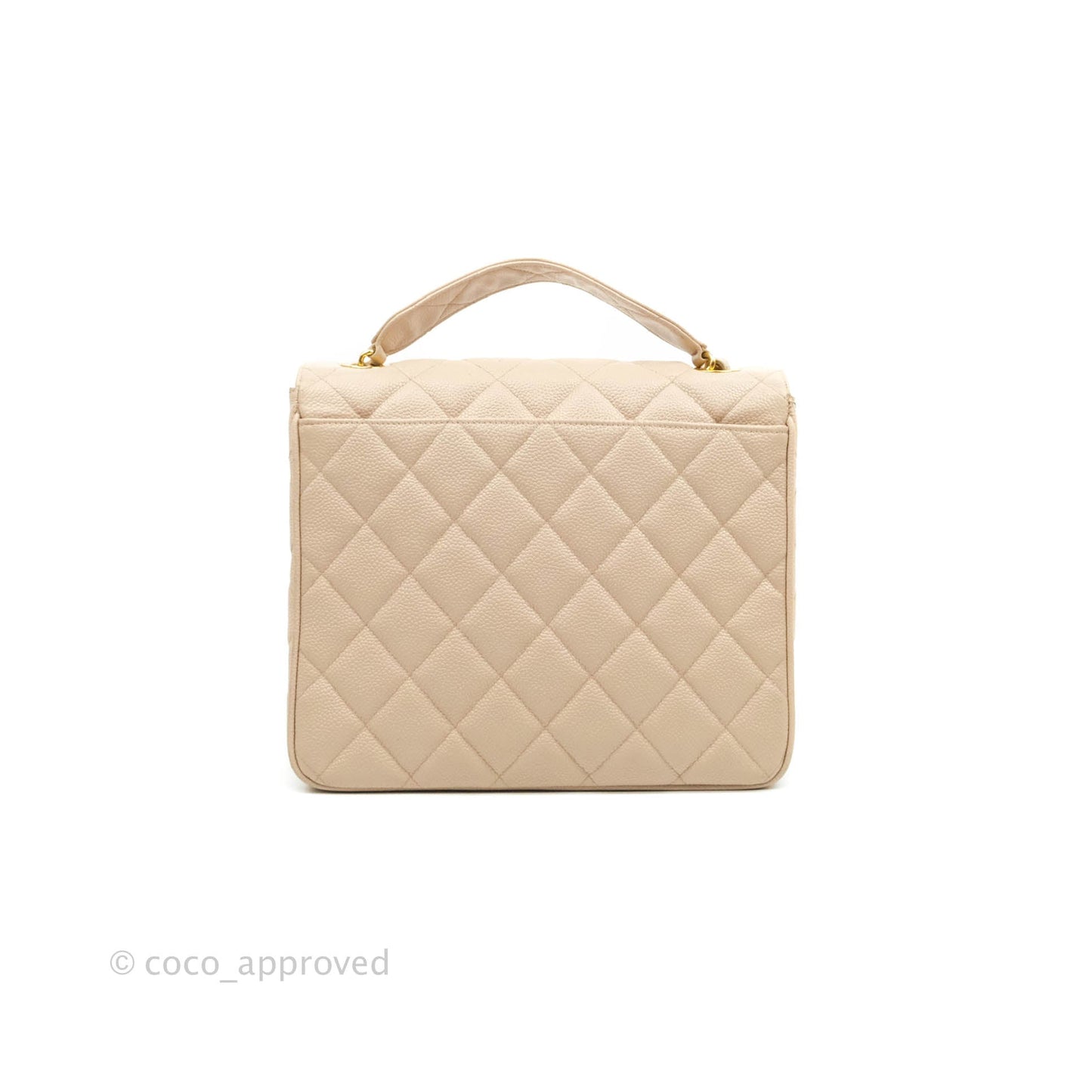 Chanel Vintage CC Large Square Shoulder Bag Dusty Pink Caviar 24K Gold Hardware