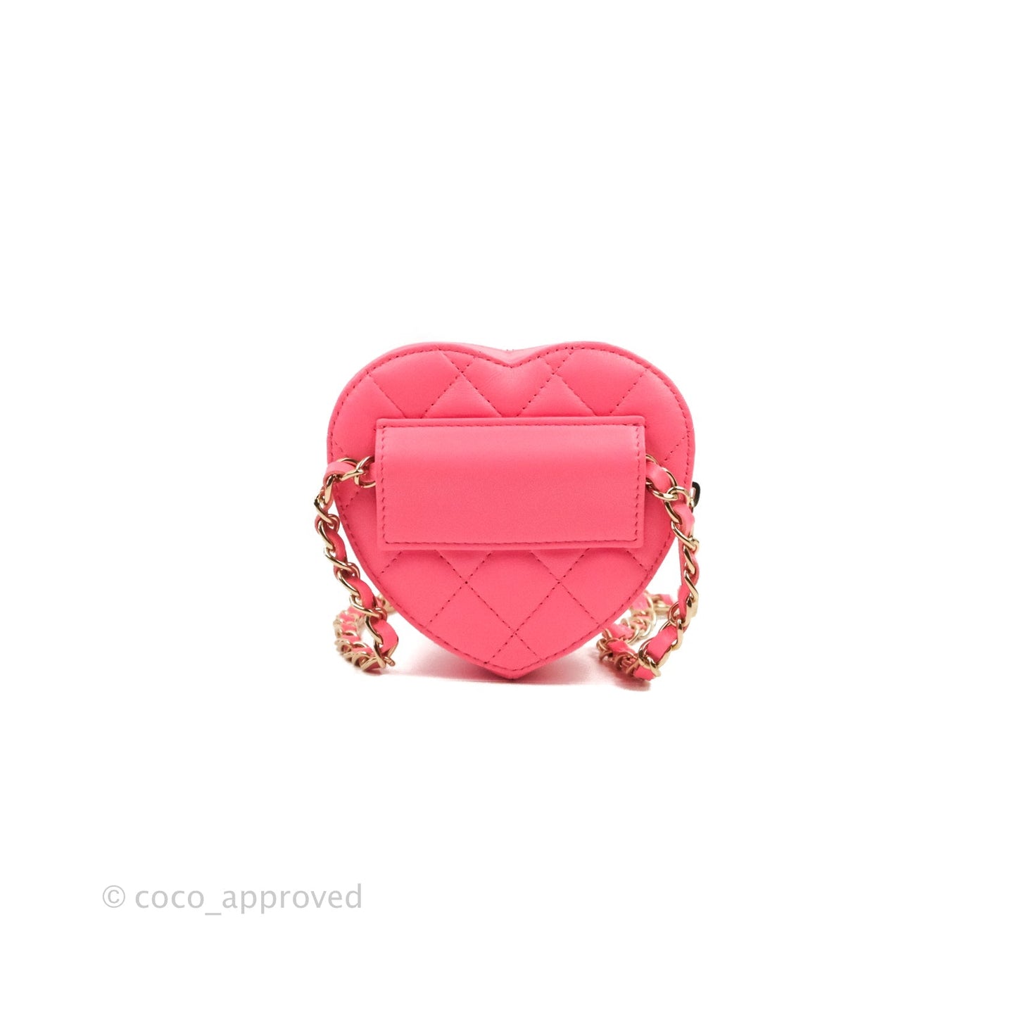 Chanel Mini Heart Belt Bag Pink Lambskin Gold Hardware 22S