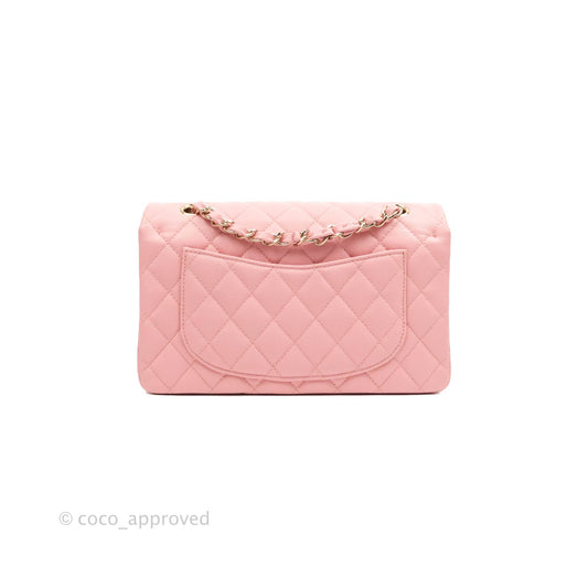 Chanel Small Classic Quilted Flap Pink Caviar Gold Hardware 22C