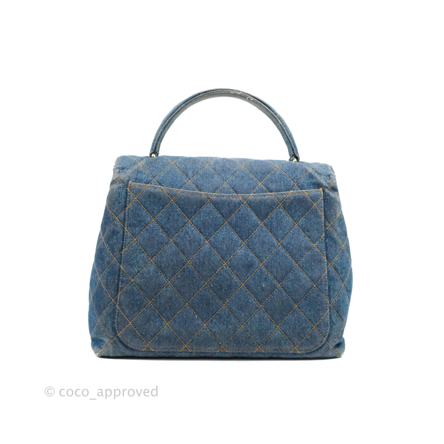 Chanel Vintage Quilted Kelly Bag Denim 24K Gold Hardware