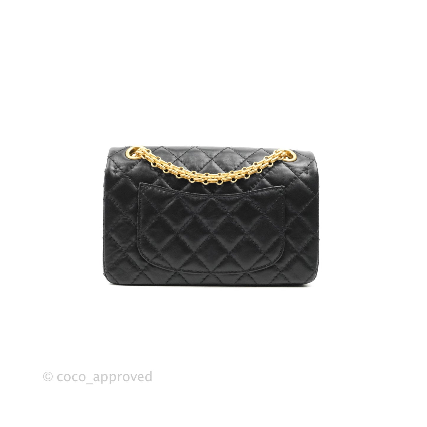 Chanel Mini Reissue 224 Black Aged Calfskin Aged Gold Hardware