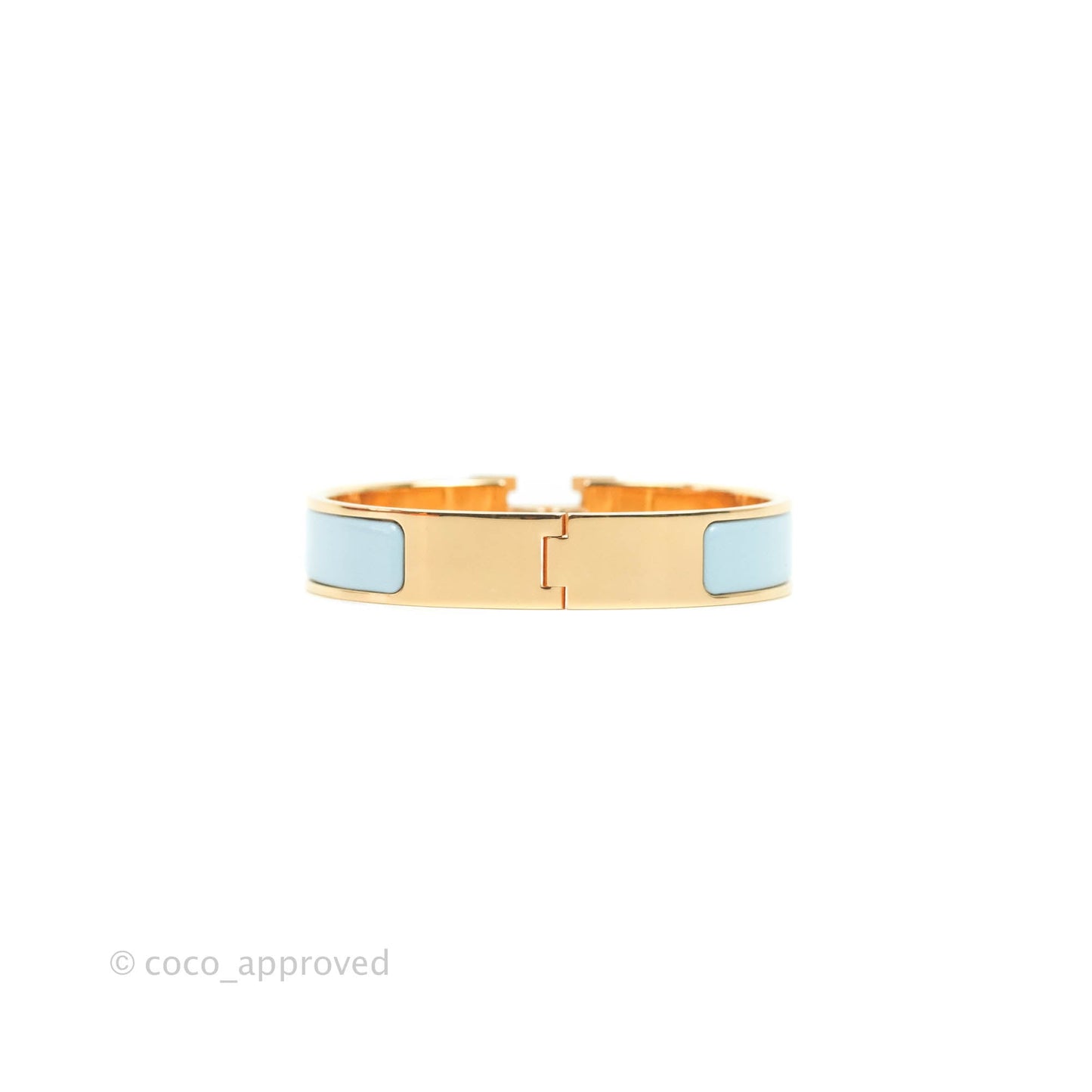 Hermès Clic H Bracelet Bleu Polaire Rose Gold PM