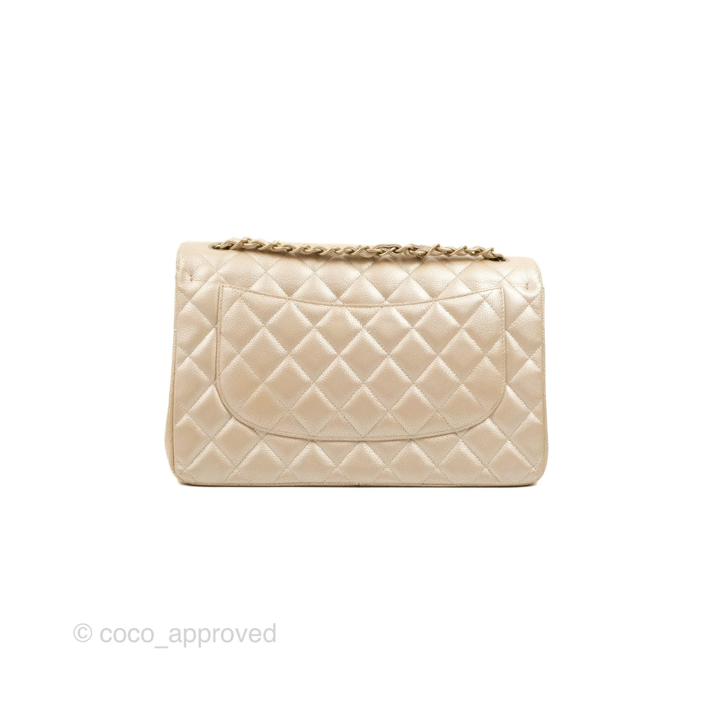 Chanel Jumbo Double Flap Iridescent Pearly Caviar Gold Hardware⁣⁣