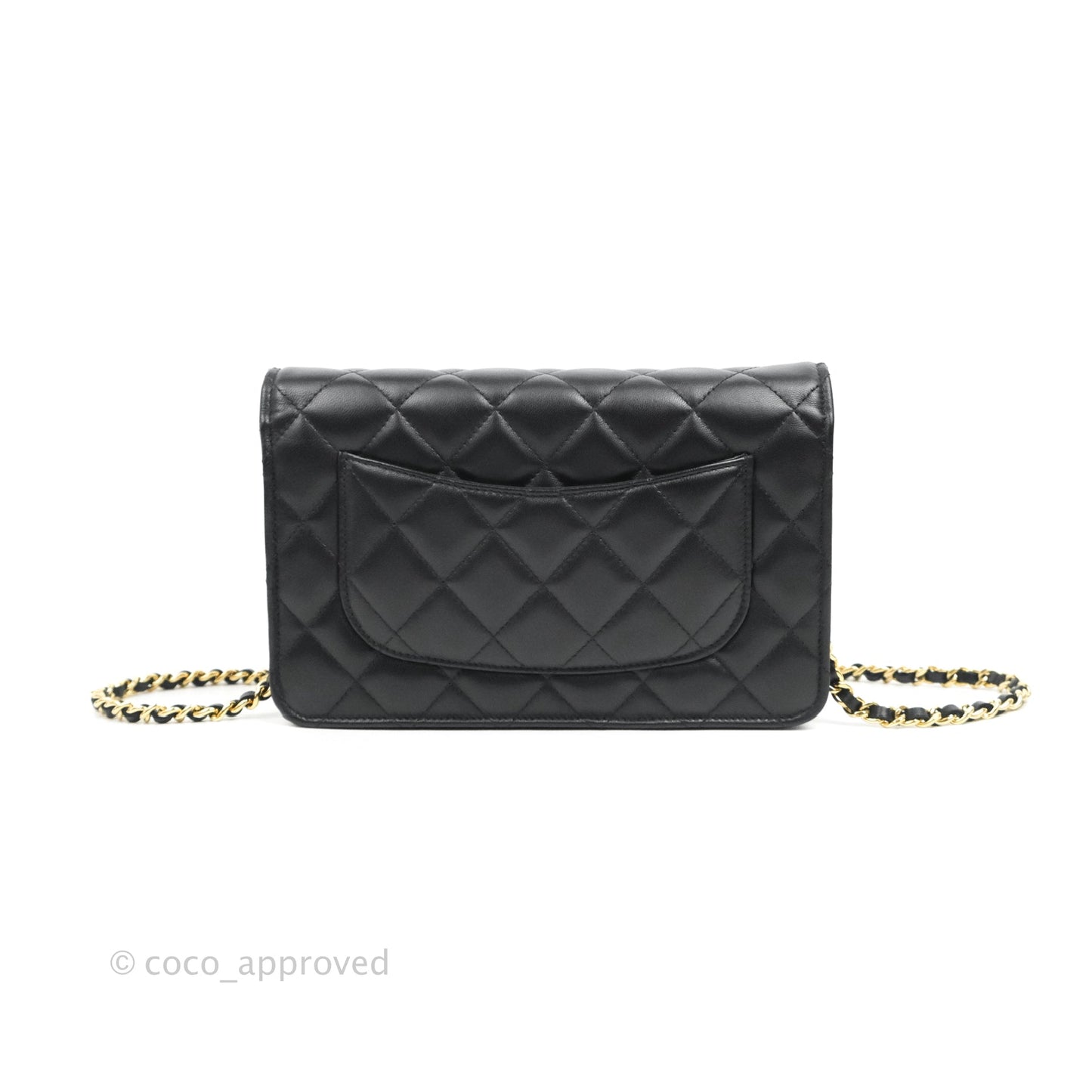 Chanel Quilted Classic Wallet on Chain WOC Black Lambskin Gold Hardware