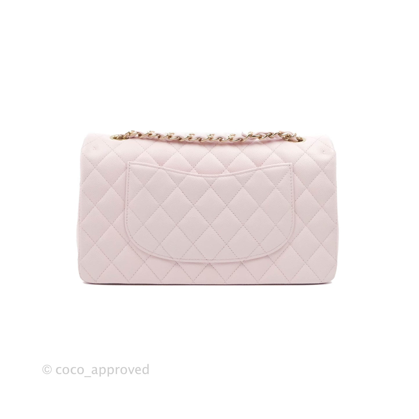 Chanel Classic M/L Medium Flap Quilted Pink Caviar Gold Hardware 22P