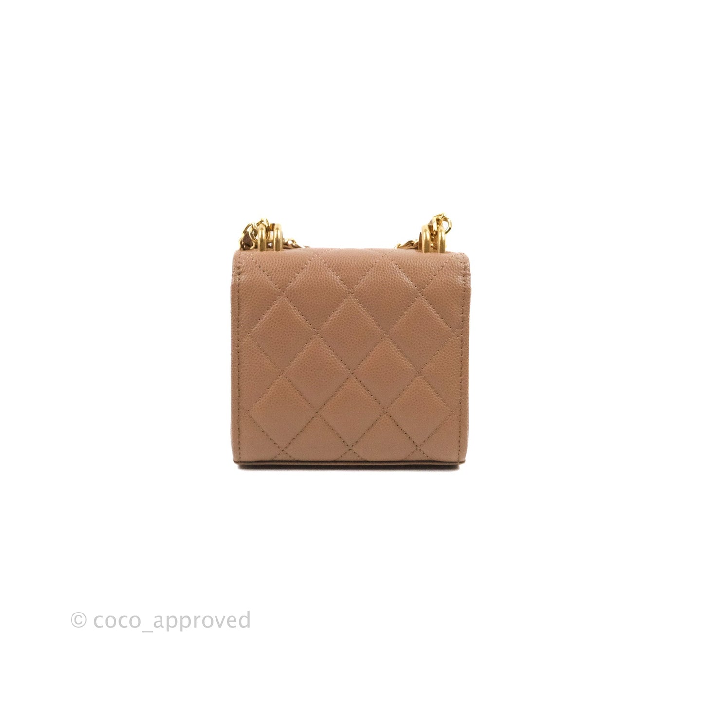 Chanel CC Chain Clutch with Chain Beige Caviar Gold Hardware