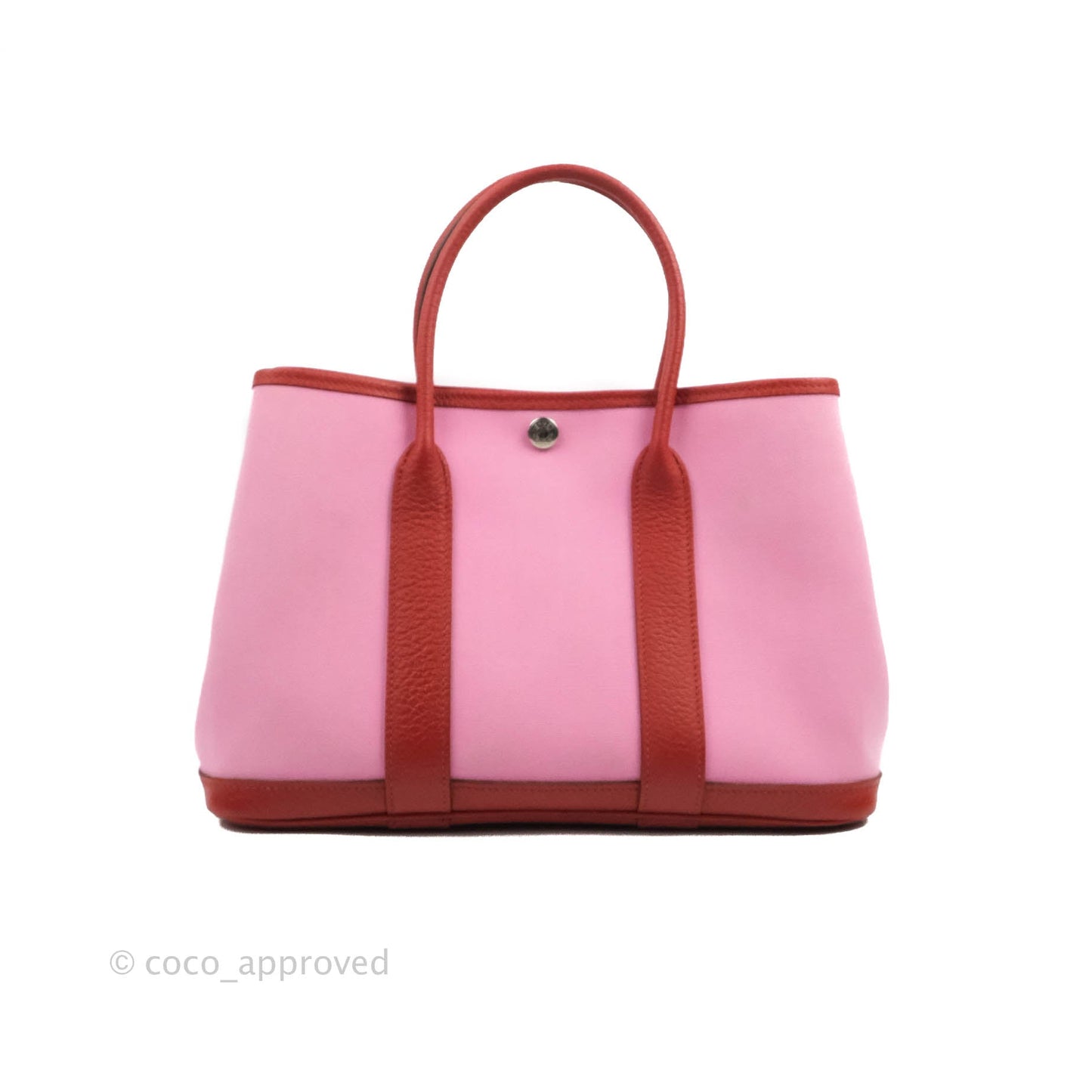 Hermès Garden Party 30 Pink / Red Duchesse Canvas