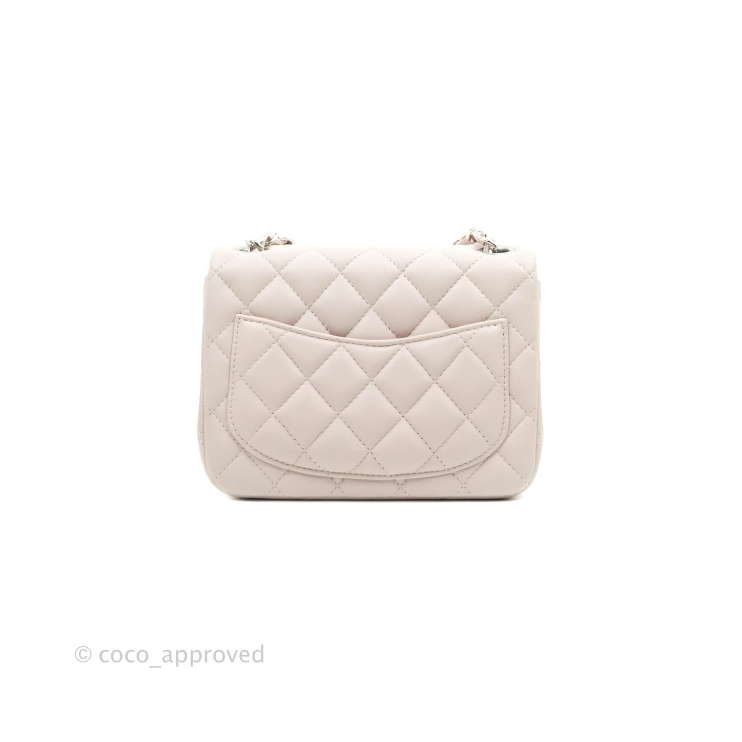 Chanel Mini Square Quilted Pale Lilac Silver Hardware