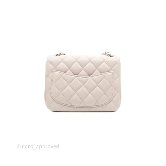 Chanel Mini Square Quilted Pale Lilac Silver Hardware