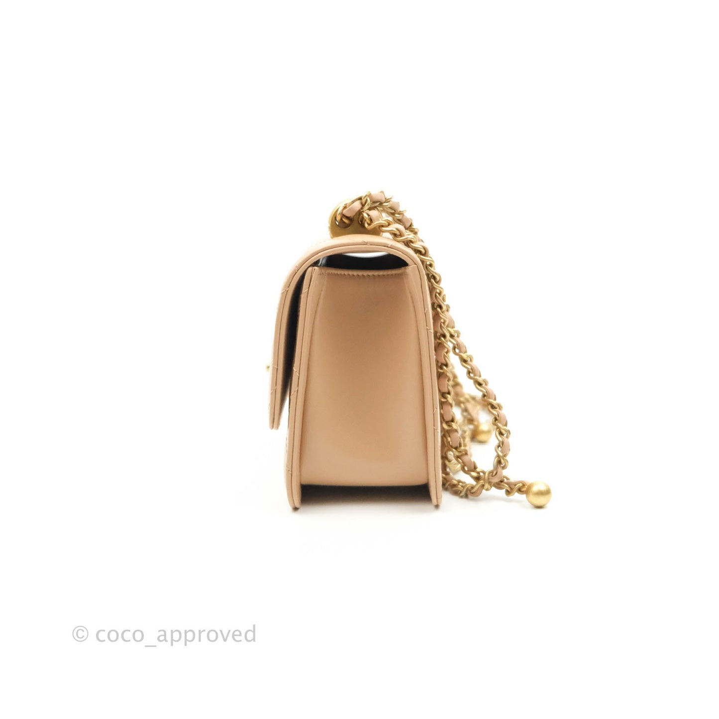 Chanel Quilted Mini Perfect Fit Adjustable Beige Calfskin Gold Hardware 21A