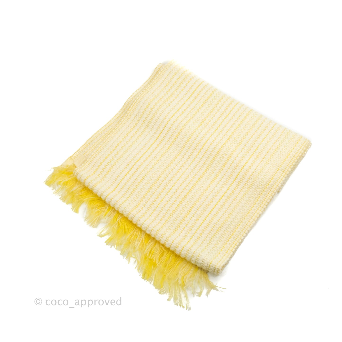 Hermes Cashmere Boutis Muffler Écru / Jaune
